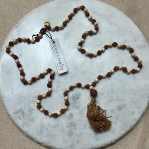 New NWT Anthropologie Cocobelle‎ Santorini Necklace Seed Sand Mala Boho Tassel